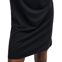 Crystal Logo Draped-Neck T-Shirt Dress