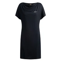 Crystal Logo Draped-Neck T-Shirt Dress