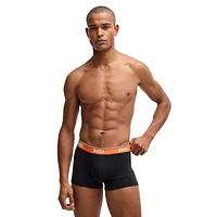 3-Pack Stretch-Cotton Logo-Waistband Trunks