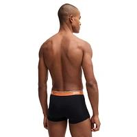 3-Pack Stretch-Cotton Logo-Waistband Trunks