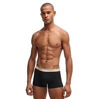 3-Pack Stretch-Cotton Logo-Waistband Trunks