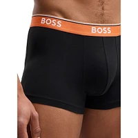 3-Pack Stretch-Cotton Logo-Waistband Trunks