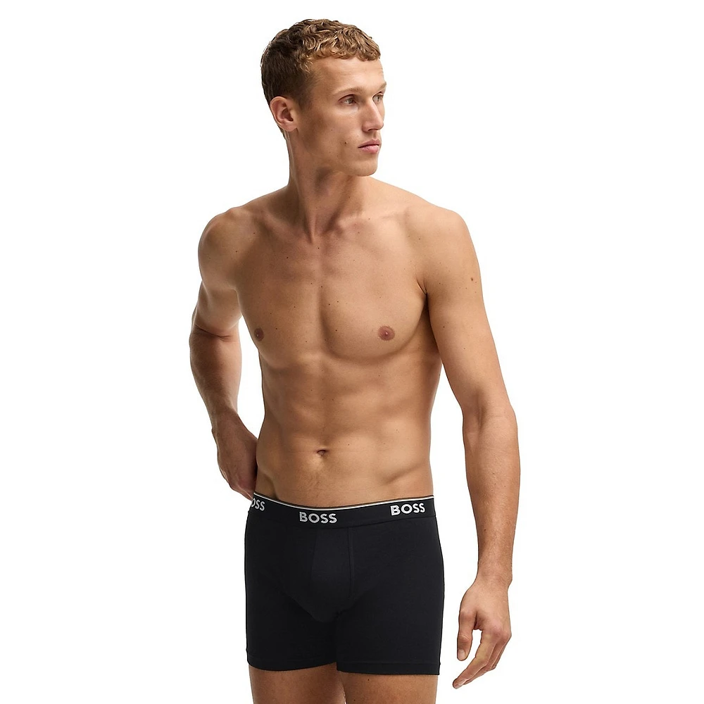 3-Pack Stretch-Cotton Logo Boxer Briefs