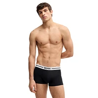 3-Pack Stretch-Cotton Plain & Monogrammed Trunks