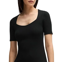 Slim-Fit Ribbed Stretch Dress