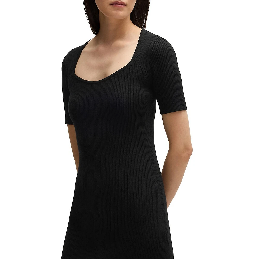 Slim-Fit Ribbed Stretch Dress