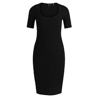 Slim-Fit Ribbed Stretch Dress