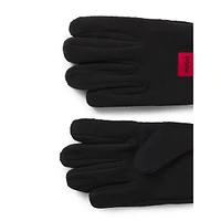 Men's Red Logo Label Tech-Tip Fleece Gloves