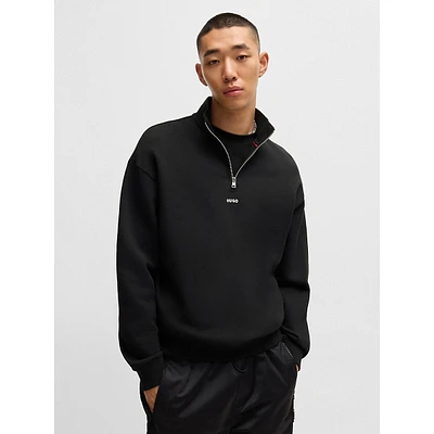 Sweatshirts Cotton-Terry Zip-Neck Sweatshirt With Logo Print