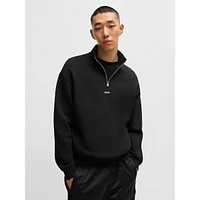 Sweatshirts Cotton-Terry Zip-Neck Sweatshirt With Logo Print