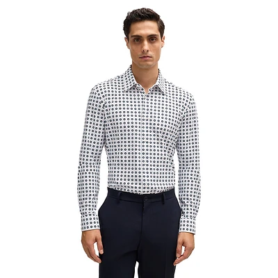 Slim-Fit Printed Performance-Stretch Jersey Shirt