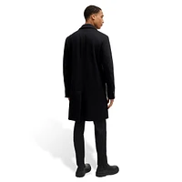 Virgin-Wool Blend Car Coat