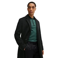 Virgin-Wool Blend Car Coat