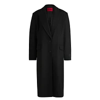 Meride Wool-Blend Peak-Lapel Long Coat