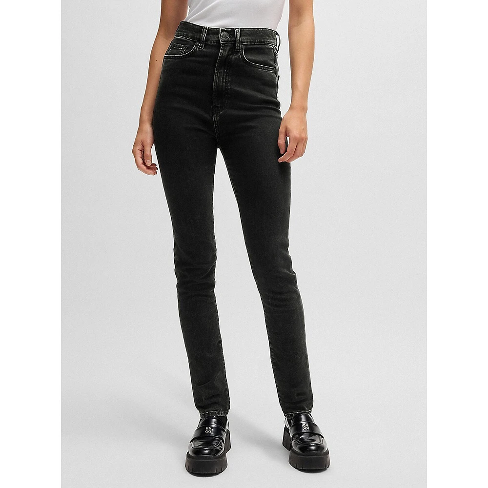 High-Rise Super-Stretch Denim Skinny-Fit Jeans