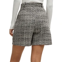 High-Waisted Bouclé Shorts