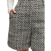 High-Waisted Bouclé Shorts