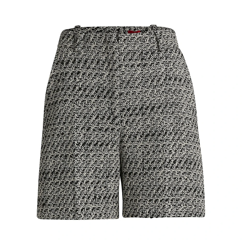 High-Waisted Bouclé Shorts