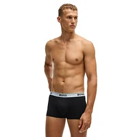 3-Pack Stretch-Cotton Logo-Waistband Trunks