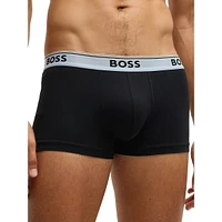 3-Pack Stretch-Cotton Logo-Waistband Trunks