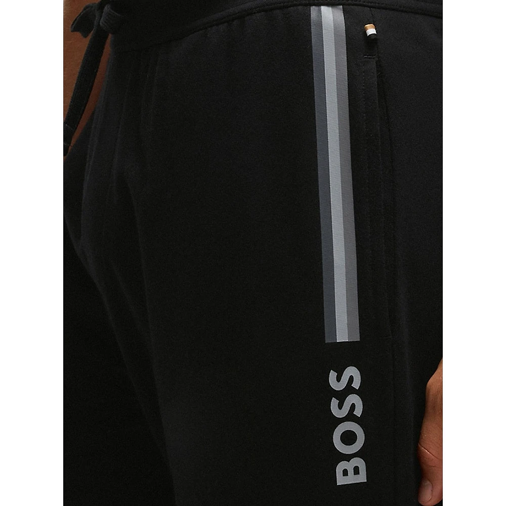 Cotton Terry Logo Stripe Drawcord Lounge Pants