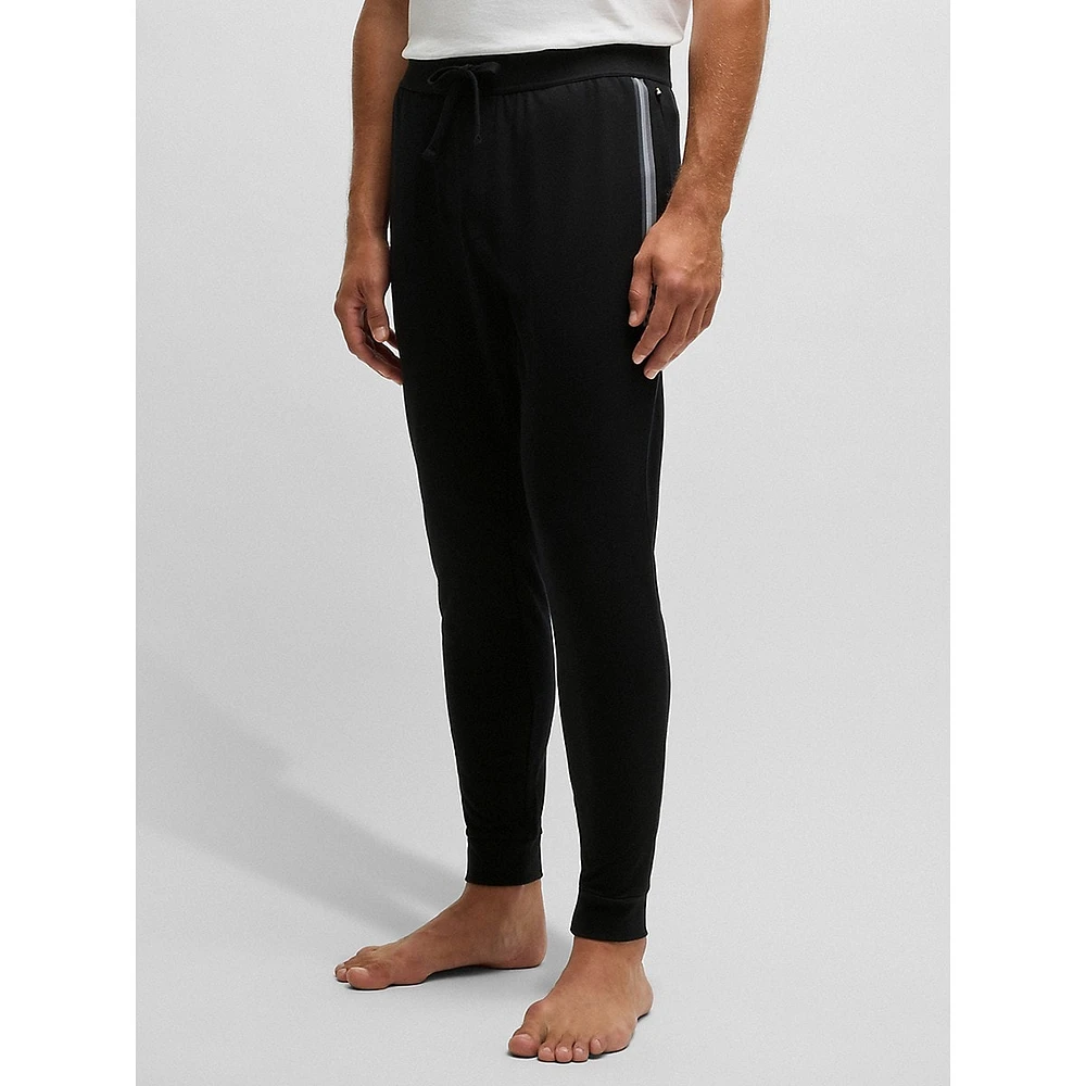 Cotton Terry Logo Stripe Drawcord Lounge Pants