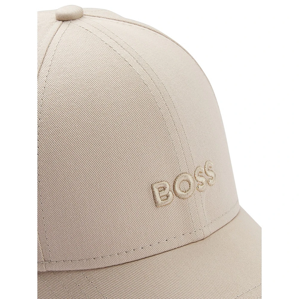 Casquette à six panneaux en sergé de coton avec logo brodé