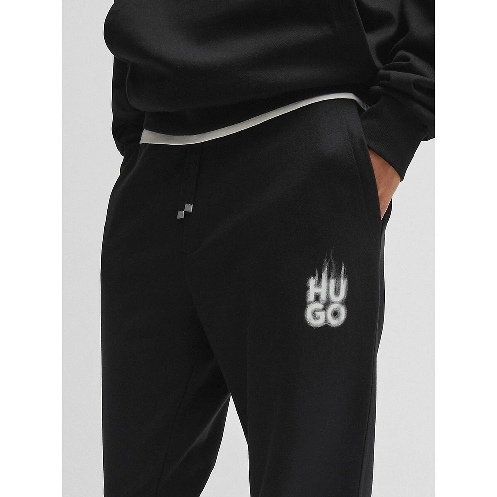 Smoke Logo Cotton-Terry Tracksuit Bottoms