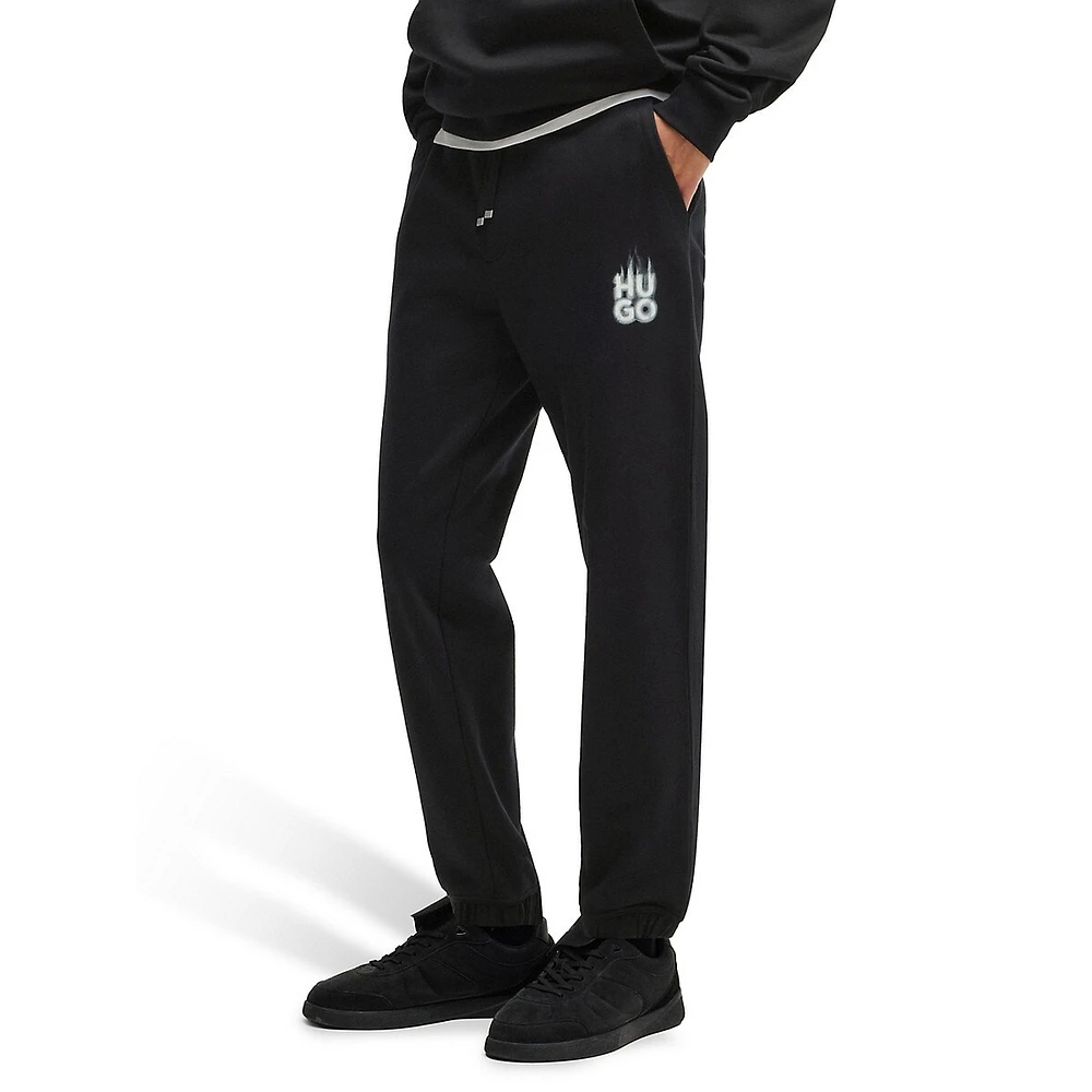 Smoke Logo Cotton-Terry Tracksuit Bottoms