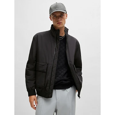 High-Neck Matte Bomber Jacket