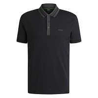 Polos Interlock-Cotton Polo Shirt With Striped Collar