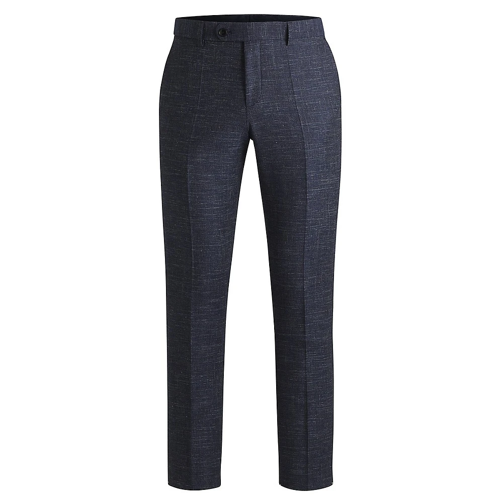 Genius Slim-Fit Patterned Wool-Blend Suit Pants