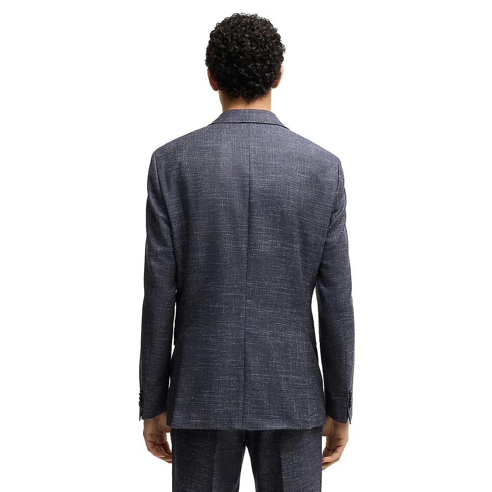 Hutson Slim-Fit Patterned Wool-Blend Suit Jacket