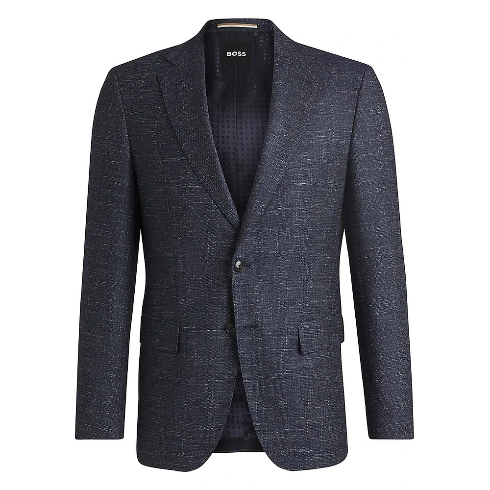 Hutson Slim-Fit Patterned Wool-Blend Suit Jacket