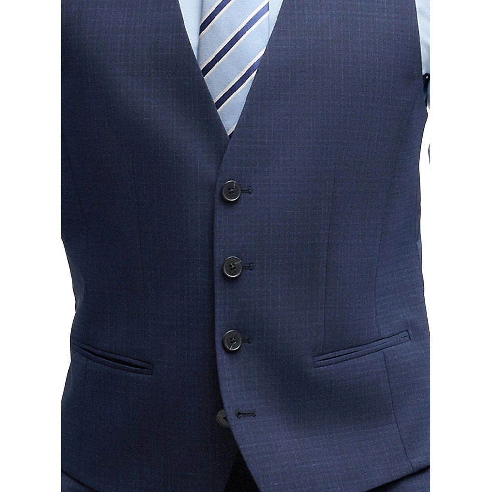 Houston Slim-Fit Wool-Blend Check 3-Piece Suit