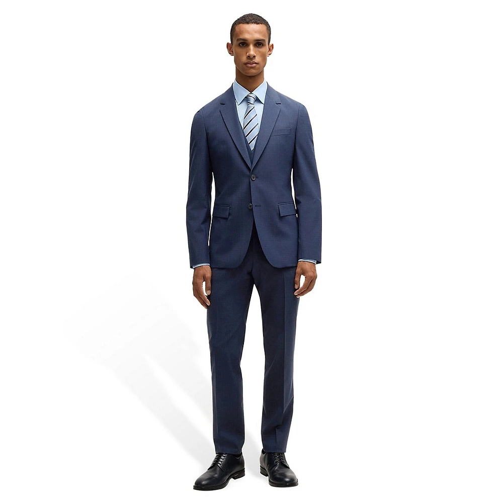 Houston Slim-Fit Wool-Blend Check 3-Piece Suit