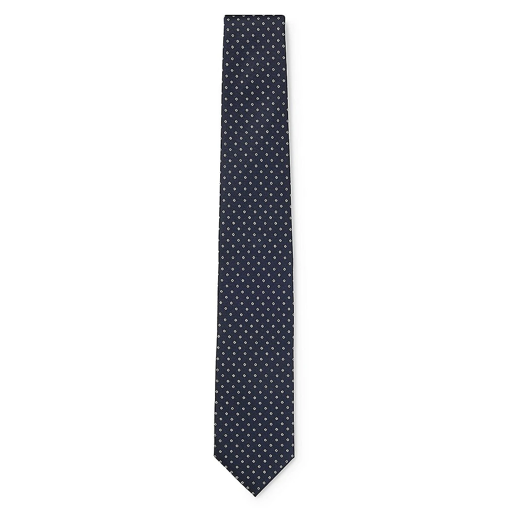 Silk-Blend Jacquard Regular-Cut Tie