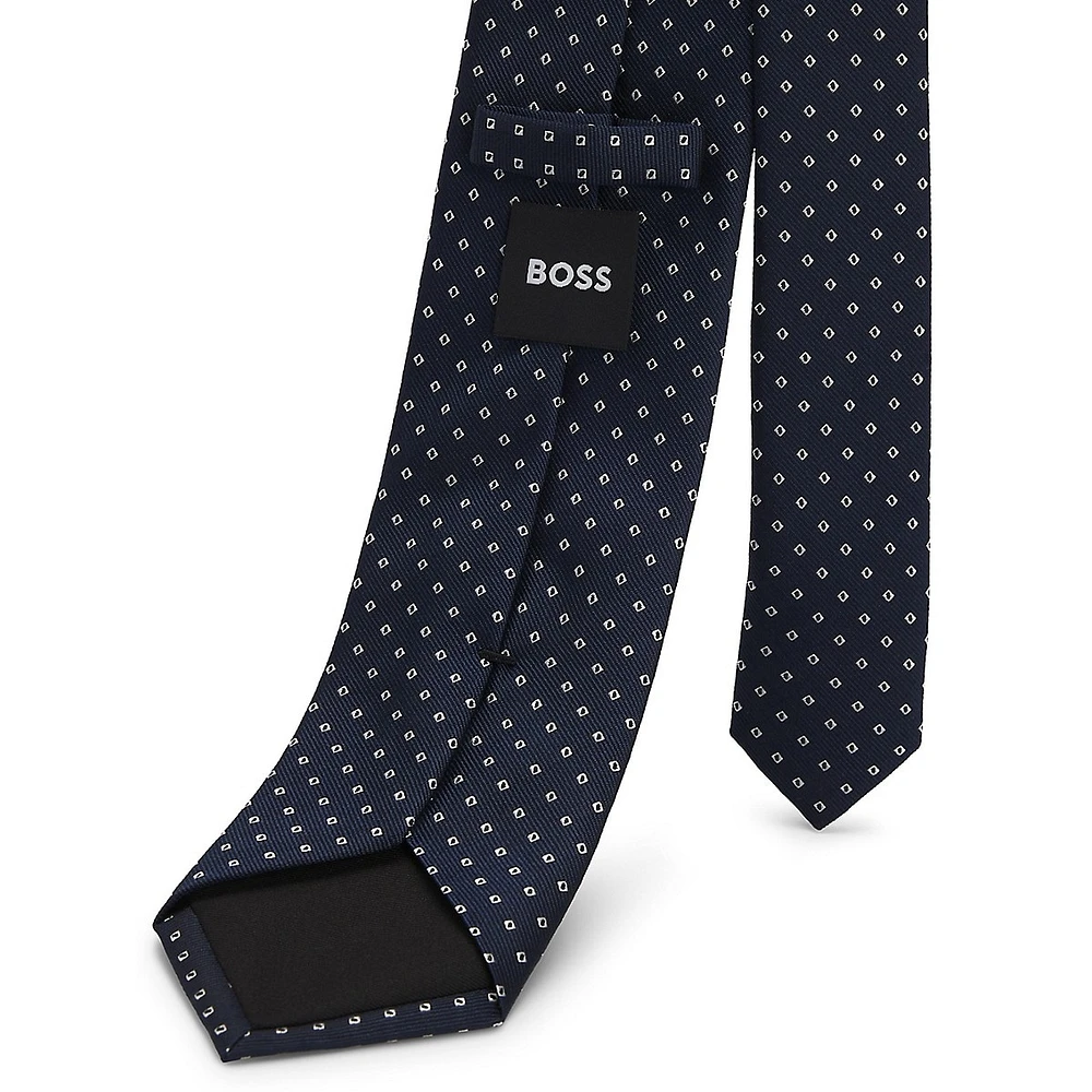 Silk-Blend Jacquard Regular-Cut Tie