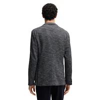 Slim-Fit Micro-Patterned Stretch-Fabric Blazer