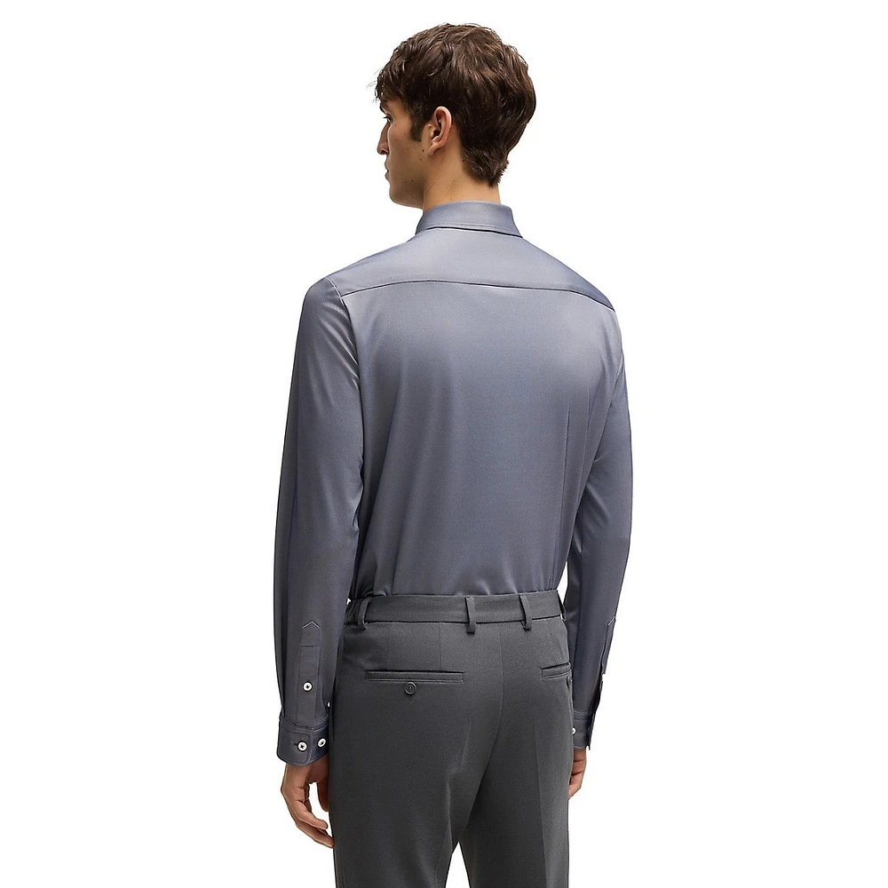 Slim-Fit Structured Performance-Stretch Shirt