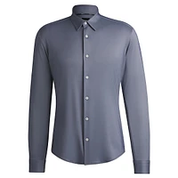 Slim-Fit Structured Performance-Stretch Shirt