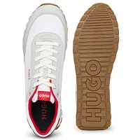 Men's Mixed-Material Trainers With Logo Flag