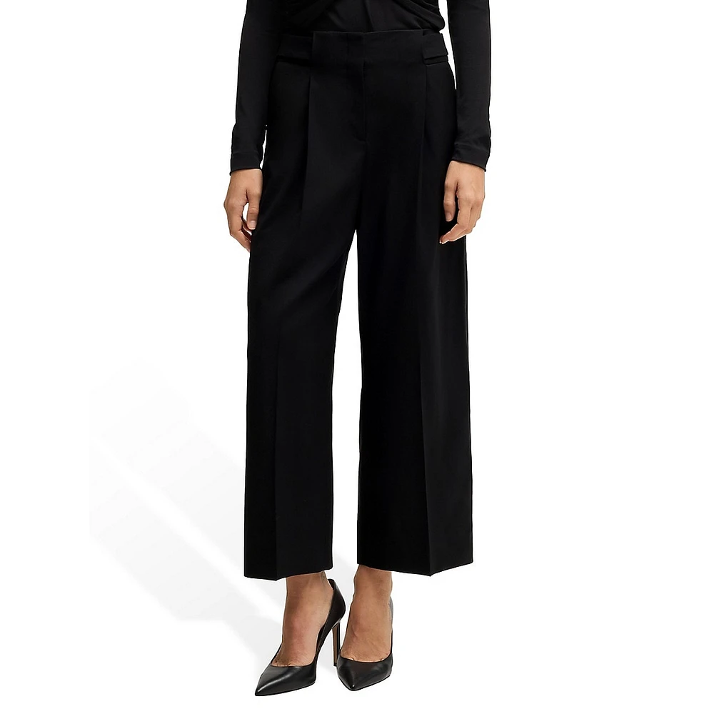 Regular-Fit High-Waisted Virgin Wool Dress Pants