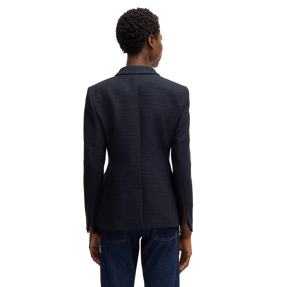 Jatawa2 Slim-Fit Double-Breasted Tweed Blazer