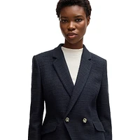 Jatawa2 Slim-Fit Double-Breasted Tweed Blazer