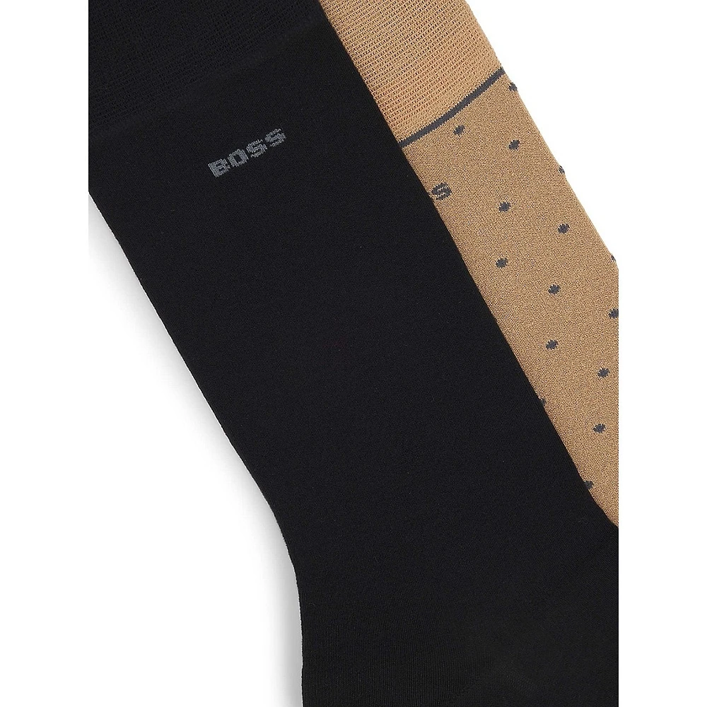 Men's Two-Pair Regular-Length Logo Socks