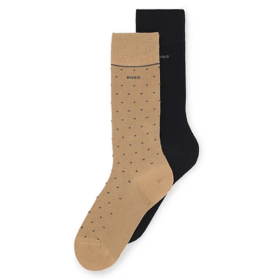 Men's Two-Pair Regular-Length Logo Socks