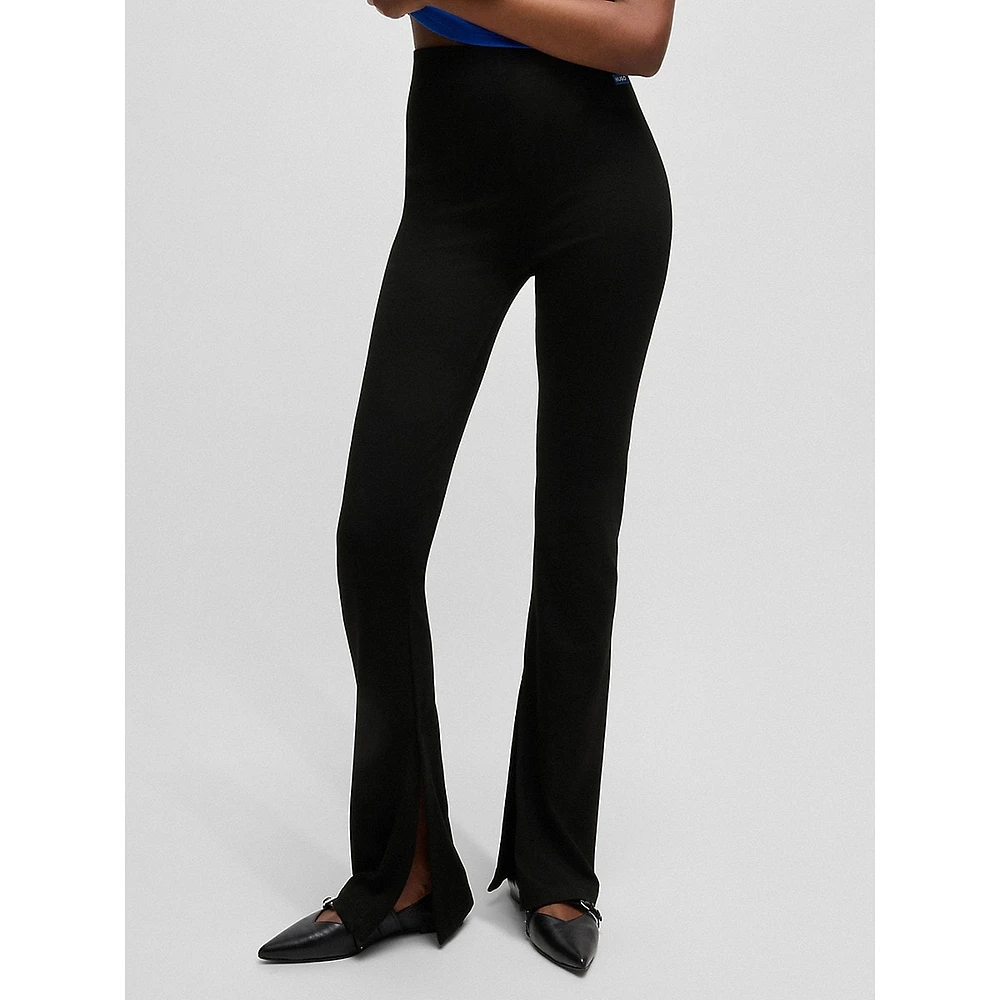 Stretch Jersey Slit-Flare Pants