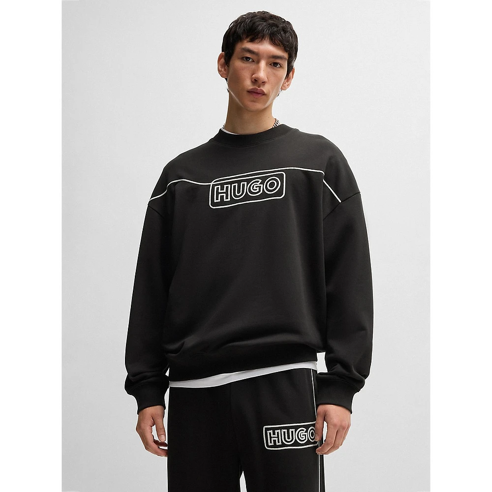 Loose-Fit Chain-Stitch Logo Cotton-Terry Sweatshirt