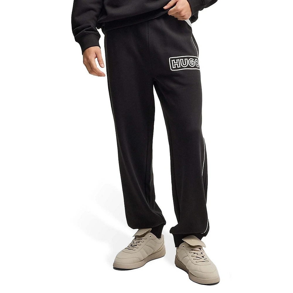 Chain-Stitch Logo Terry Jogger Pants